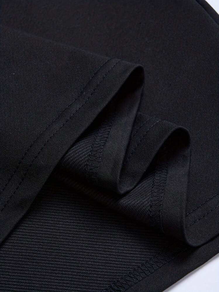 Men's Summer T-Shirt, Round Neck, Loose Fit, Modern, Versatile, Short Sleeve, Casual, Comfortable, Breathable, With A Stylish Print. - 黑色 - 查看 4