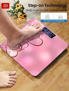Timbangan Kamar Mandi Digital 2D Datar Dekoratif dengan Layar LED, Cocok untuk Pusat Kebugaran dan Studio Yoga, Ideal untuk Penggunaan Jangka Panjang di Kamar Mandi, Penolong Hebat bagi Penggemar Kebugaran dan Olahraga, Menggunakan Baterai AAA (Tidak Termasuk), 1 buah - A - View 8