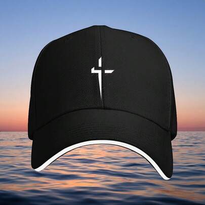 1pc Of A Easy Cross Design, Featuring Faith Lines, This Baseball Cap Has A  Color-Blocked Brim. It'S Unisex, Adjustable, And Makes An Ideal