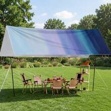1pc Blue-Purple Gradient Sunshade Canopy, Modern Style, Colorful, Large Size, UV Protection, Sturdy & Durable, Easy Installation, Suitable For Beach, Garden, Patio, Includes Rope - Multicolor - View 10