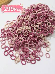 299pcs Large Capacity Hair Ties - Colorful High Elasticity Damage-Free Hair Bands, Super Value Family & Kids Set - Multicolor - View 5