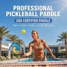 BSKT 1 Set Raquette de Pickleball à Manche en Fibre de Verre Motif Ondulé, Poignée Antidérapante, Résistante à l'Usure, Élastique, Légère, Convient pour les Courts Intérieurs, les Pelouses Extérieures, les Matchs de Jardin, la Forme Quotidienne et les Sports de Loisirs - Multicolore - Voir 3