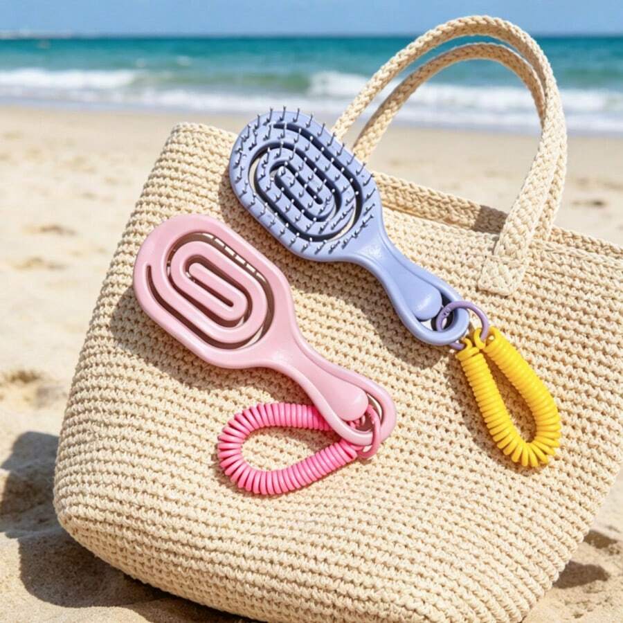 1pc Mini Thumb Comb, Pocket-Sized Hairbrush For Beach Party, Travel Handbag, Home, Office, Travel, Portable And Space-Saving