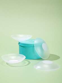 vfvQueen 2/6/12pcs Reusable Silicone Nipple Covers For Women, Invisible Breast Pads With Travel Box - Transparent - View 5