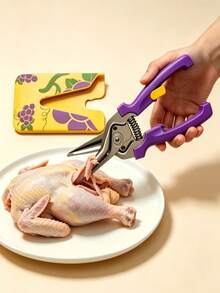Ciseaux de cuisine robustes pour la volaille, rangement pratique dans le réfrigérateur ou l'armoire, conception verrouillable, accessoire de cuisine, convient pour couper le poulet, la viande et les tâches de préparation des aliments, cadeau pour enseignant, rentrée scolaire, saison de remise des diplômes, ensemble - Plusieurs styles - Voir 4