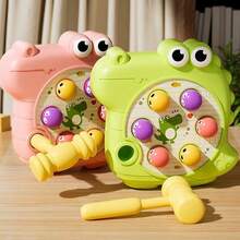 Smooth Crocodile Whack-A-Mole Toy, Baby Hammering Game, Dual Hammers Durable Drop-Resistant Educational Enlightenment Toy, Baby Hand Strength Training, Parent-Child Interactive Desktop Small Toy. - Multicolor - View 3