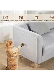 1 Roll Thickened Transparent Furniture Protection Film, Anti-Cat Scratch, Waterproof, Easy To Tear And Cut, Self-Adhesive No Residue; Suitable For Sofa, Wall, Marble Countertop, Kitchen Countertop Protection - 1 Roll 45*500CM - View 2