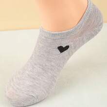 3 Pairs Unisex Heart-Patterned Breathable Low-Cut Socks, Fashionable Versatile Casual Socks For Daily Wear, Moisture-Wicking And Sweat-Absorbing, Suitable For All Seasons And Various Holidays - Heart-shaped Boat Socks - View 4