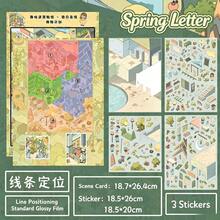 New Large Size DIY Scene Stickers,Premium Special Oil Craft Kawaii Town Landscape Stickers,Cute Scenery Stickers,Adults Craft Stickers,Summer Trending Urban Diorama Stickers,Summer Vacation Back To School DIY Crafts Holiday Birthday Gift Stationery - A - View 11