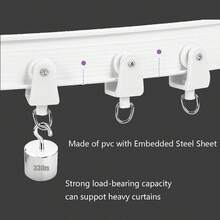1 Set Easy To Install Flexible PVC Curtain Track, Suitable For Installing Shower Curtains, Window Curtains And Decorative Curtains. Multiple Styles Of Shower Curtain Tracks, Curtain/Shower Curtain Track Accessories And Shower Curtain Rods Available. Home Bathroom Decor, Autumn Decor, Bathroom Accessories, Back To School - Flexible PVC Curtain Tracks - View 8