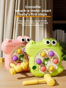 New Cute Crocodile Whack-A-Mole Toy With Dual Hammers, Desktop Game For Toddlers, Visual Tracking And Hand-Eye Coordination Training, Educational Early Learning Toy For Home, Stress Relief And Parent-Child Interaction - Multicolor - View 4