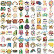 90pcs Cartoon Korean Style Fresh Watercolor Pen Drawing Stickers, Cute DIY Planner Stickers, Girl Journal Scrapbook Photo Album Decoration Stickers - default - View 9