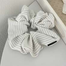 2026 Novo Scrunchie de Cabelo Estilo Coreano Elegante com Listras em Tecido Plus Size, Elástico de Cabelo Multiuso de Alta Qualidade, Faixa de Cabelo para Rabo de Cavalo Fashion para o Dia a Dia, Corda Fixadora de Rabo de Cavalo Feminina, Alta Elasticidade e Durabilidade - Multicolorido - Visão 9