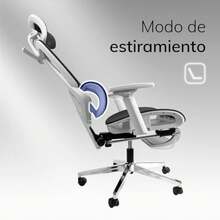 AOKU Silla de Oficina Premium, Silla de Escritorio con Respaldo Alto, Ergonómica con Soporte Lumbar Ajustable. Giratoria. Reposa Brazos. Reposa Pies - Blanco  Negro - Ver 7