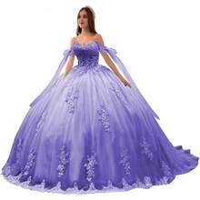 Vestidos de quinceañera de lujo con hombros descubiertos y apliques de encaje hinchado, vestido de baile precioso dulce 16 vestidos - Borgoña Deep - Ver 13