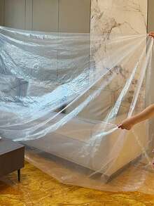Cubierta multiusos a prueba de polvo, a prueba de viento, a prueba de insectos para otoño/invierno - Protección impermeable para muebles durante la renovación y limpieza - Película de polietileno transparente inodora - Multicolor - View 9