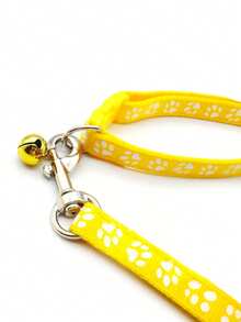 1 Set Multicolor Paw Print Pet Collar & Leash Set, Adjustable Soft Nylon Dog Cat Walking Traction Rope, Durable Puppy Kitten Outdoor Walking Supplies - Multicolor - View 4
