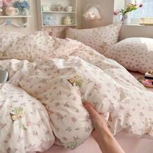 3pcs 100% Polyester Floral Lightweight Comforter Set, 2 Pillow Shams + 1 Comforter Cover (No Bed Sheet) - Star Garden - View 6