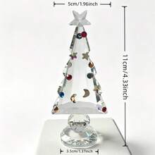 Hiasan Pohon Natal Kristal Setinggi 16cm dengan Alas 5cm, Dekorasi Bintang Berlian Imitasi Berwarna-warni, Pilihan Dua Warna Transparan dan Hijau, Dekorasi Suasana Natal untuk Pajangan Meja Rumah dan Jendela, Hadiah Liburan Tahun Baru - Pohon Natal - View 15