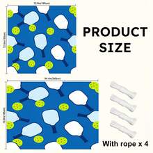 1pc Pickleball Pattern Sun Shade Canopy, Modern Style, Colorful, Large Size, UV Protection, Sturdy And Durable, Easy To Install, Suitable For Beach, Garden, Patio, Includes Rope - Blue - View 2