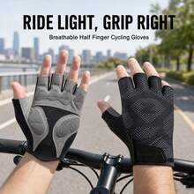 1 Pair Solid Color Polyester Open Finger Sports Gloves, Elastic, Anti-Slip, Casual, Spring/Autumn - A - View 2