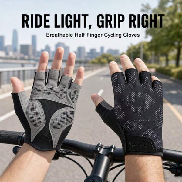 1 Pair Solid Color Polyester Open Finger Sports Gloves, Elastic, Anti-Slip, Casual, Spring/Autumn