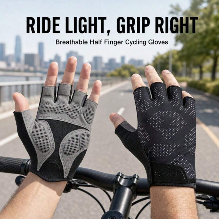 1 Pair Solid Color Polyester Open Finger Sports Gloves, Elastic, Anti-Slip, Casual, Spring/Autumn