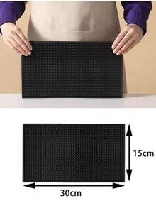 1pc PVC Bar Mat, Dining Table Mat, Filtering Mat, Bar Drain Mat, Waterproof Rubber Cutting Mat, Rectangular Coffee Table Drain Mat, Kitchen Sink Drain Mat, Anti-Slip Kitchen Mat. Suitable For Sink Edges, Natural And Sanitary. - Multicolor - View 9