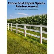 Fence Post Repair Stakes Kit – 75cm 29.5" Heavy Duty Ground Spikes For Broken Or Leaning Timber Posts – 2 Stakes Repair 1 Post - 2 Pcs - View 3