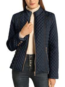 Bellivera Chaqueta acolchada ligera acolchada, abrigo de burbuja de moda otoño invierno para mujer - verde - Ver 12