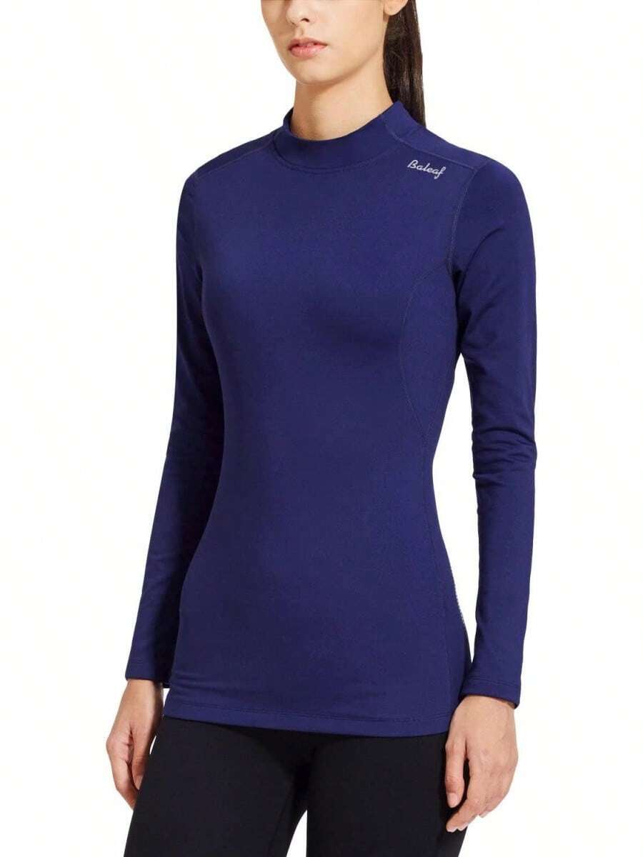 Camiseta térmica de forro polar para correr de mujer Baleaf - Paquete de 2 unidades en color negro - Ver 1