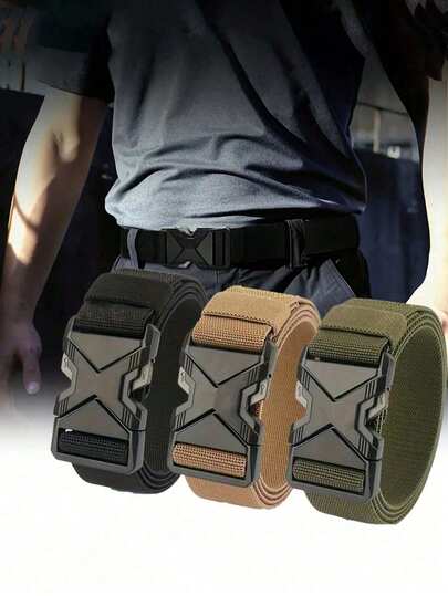 3pcs/Set Multifunctional Outdoor Sports Work Belt, Canvas Woven Men's Tactical Belt, Comfortable And Breathable, Suitable For Summer, School Casual, Business Occasions, Can Be Given As A Gift To Men, Daily Wear, Fashionable And Versatile, Suitable For Teenagers, Young Men, Men, Casual, Outdoor, Sports, Vacation, Graduation Gift, Birthday Gift, Daily Wear