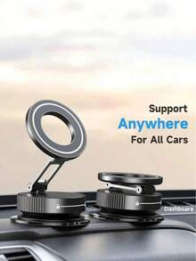 360° Three-Axis Folding MagSafe Car Phone Mount - Vacuum Magnetic Base, Supports Navigation, Compatible With All MagSafe Devices, Multi-Angle Adjustment, Compact Folding Design, Durable Hinge Structure, No Damage To Car Interior - A - View 8