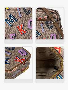 Michael Kors Tas Selempang Jet Set Medium dengan Logo Tanda Tangan Tercetak untuk Wanita, Tas Dompet Ponsel NS CHAIN XBODY untuk Belanja atau Bepergian - Unta - View 3