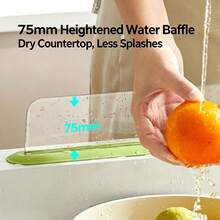 1pc Suction Cup Sink Splash Guard, Raised Splash Guard, Suitable For Kitchen Dishwashing, Home Kitchen Accessory - Multicolor - View 5