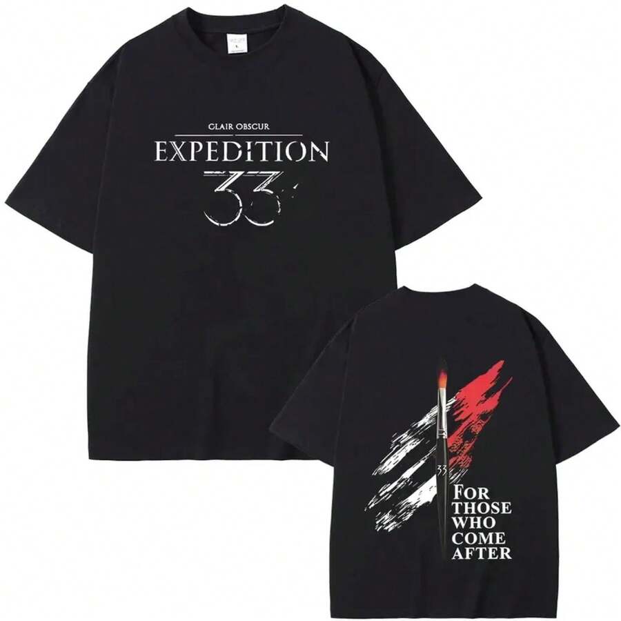 Clair Obscur Expedition 33 Per Che Cercano Eredi Maglietta Grafica, Merchandising RPG, Magliette Vintage Fantasy Oscuro Unisex per Donne e Uomini - 2 - Visualizzare 1