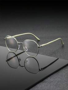1 Paar Herren-Brille mit Metallrahmen, rund, akademischer Stil, minimalistisch, bequem, neutral, intellektuelle Modebrille, geeignet für Debattierwettbewerbe, Lesekreise und Studentenorganisationen - Transparent - Übersicht 7