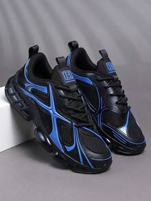 Men's Sports Shoes, Casual Running Shoes, Jogging Shoes, Walking Shoes, Low-Top Fashion Gradient Color Sports Shoes, Tennis Streetwear - Blue - View 3
