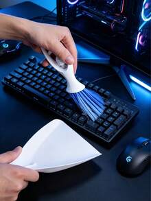 Multifunctional Angel Cleaning Brush For Keyboard, Window Gaps, Household Cleaning Brush With Dustpan, Hangable Bristle Brush - AA - View 2