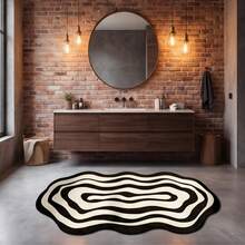 1pc Washable Non-Slip Zebra Pattern Diatom Mud Carpet, Easy Daily Cleaning, Non-Slip Bottom And Water-Absorbent Surface, Summer Essential, Simple Creative Unique Design, Suitable For Bathroom, Kitchen, Dining Room And Other Living Scenes, All-Season Daily Style - Multicolor - View 4