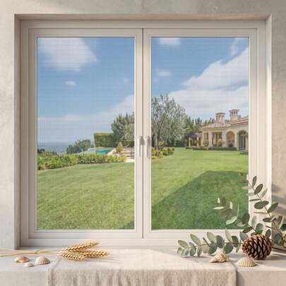 1 Pc White Anti-Mosquito Mesh Net, Self-Adhesive Reusable Mosquito Ne, Breathable Window Curtain,Nail-Free Installation