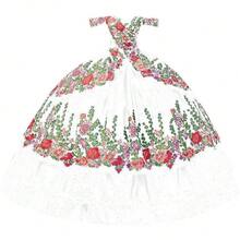 Vestidos de quinceañera con bordado floral con hombros descubiertos y temática mexicana, vestido de baile para mujer 2023 - Vino - Ver 17