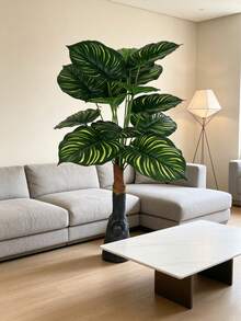 35 Inch Plastic Artificial Greenery, Bionic Tree Stump Base Anti-Tip, No Watering Required, Living Room Entryway Display Window Decor, Indoor Decoration (Pot Base Not Included) - Multicolor - View 9