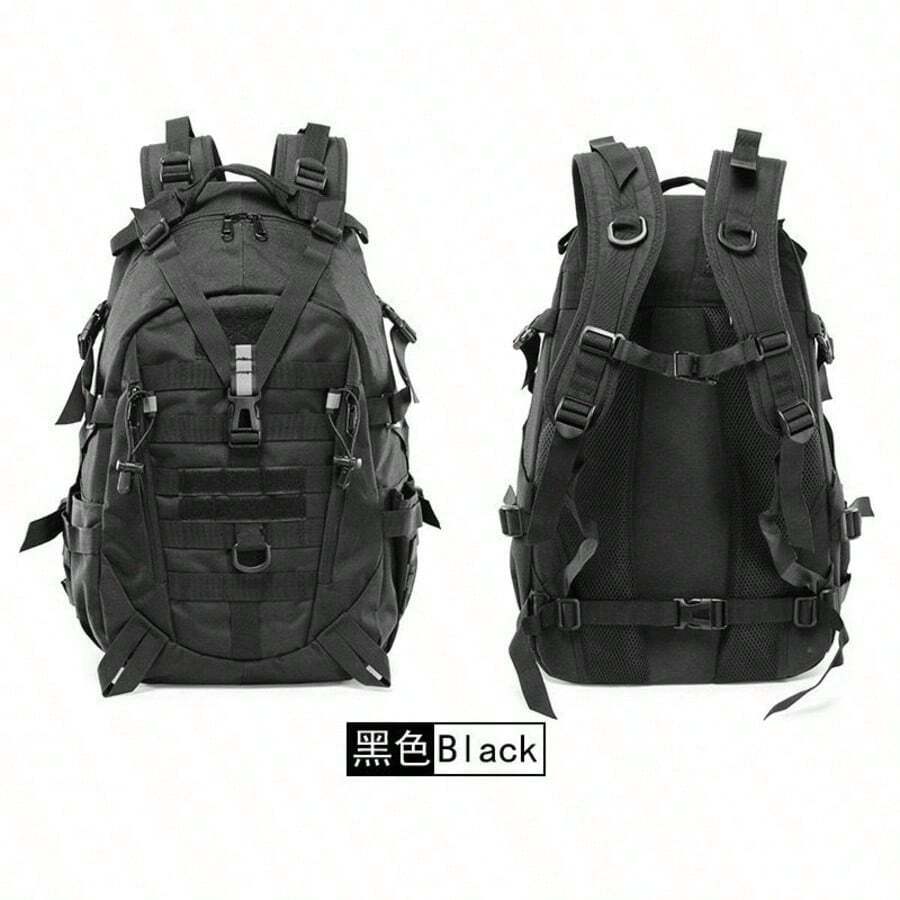 LUPU Mountain Backpack For Camping, Hiking, Outdoor Activities, Multifunctional Travel Backpack, Multipurpose, Relieves Shoulder Pressure, Large Capacity, Multi-Layer Partition, Durable - Black and White - View 1