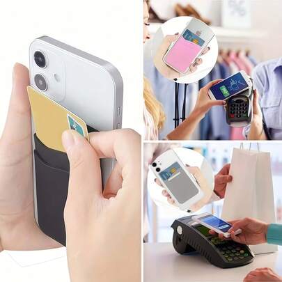 1pc Silicone Adhesive Card Holder, Universal Wallet Credit Card Sleeve Compatible With Most Smartphones