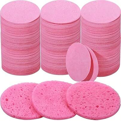 1/5/11pcs Compressed Facial Sponge Cleansing Pads, Soft Touch Daily Makeup Removal And Face Cleansing, Natural Cellulose Reusable Makeup Sponges, Exfoliating Facial Cleansing, Essential For Home And Travel