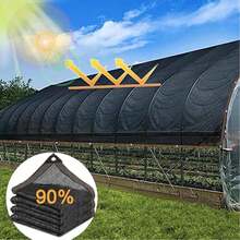 Outdoor Sunshade Net, UV Protection, Durable Sun Canopy, Suitable For Travel, Picnic And Pool, Multiple Sizes Available - Black - View 3