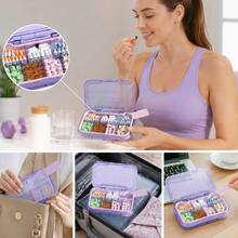 1pc Portable Travel Mini Pill Box | Small Pill Organizer, 7-Day Weekly Pill Box, 7-Compartment Design, Waterproof & Moisture-Proof Portable Pill Box, Fish Oil/Vitamin/Supplement Storage Box, Suitable For Travel, Business Trips, Pocket Carry Pill Storage - View 4