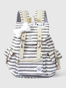 Mochila Casual Versátil, Impermeable y Portátil para Viajes al Aire Libre - blanco gris - Ver 2