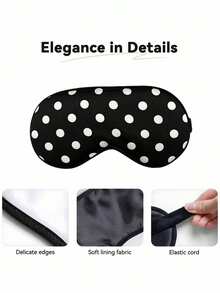 1pc Polka Dot Sleep Eye Mask, Adjustable Strap Eye Mask, Polka Dot Pattern, Sleep Light-Blocking Eye Protection, Breathable And Light-Blocking, Relieve Eye Fatigue, Suitable For Girls' Naps, Applicable For Midday Rest, Office Workers, Students And Indoor/Outdoor Use, Dorm, Travel Essential, Bridal Party Favor - Multiple Styles - View 7